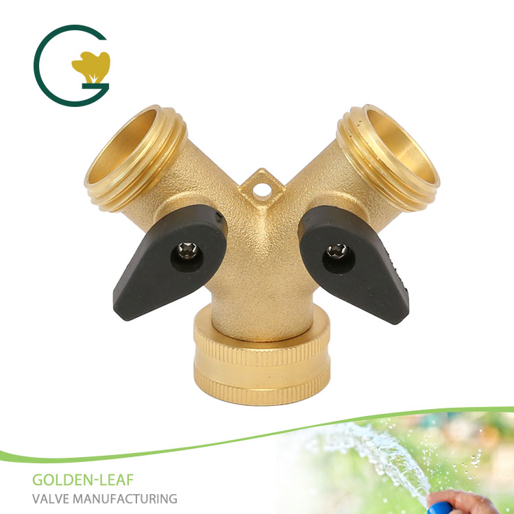 Brass Garden ống nối ống Splitter Y hình dạng van